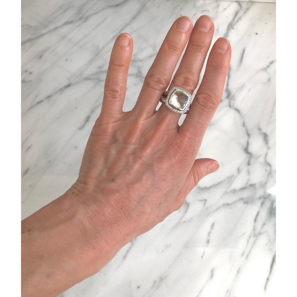 David Yurman Albion Ring with Prasiolite and Pave Diamonds - Picture 10 of 14